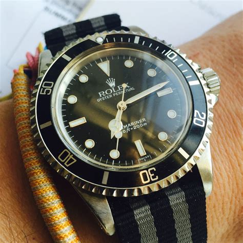 rolex submariner mit lederband|rolex submariner with nato strap.